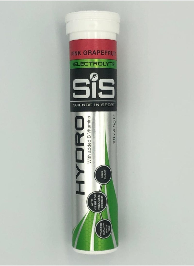 SIS - SIS Hydro Electrolyte Tablets with added B vitamins Trusted Qualityb Since,with vit b6 for reducing fatigue, zero sugar- Pink Grapefruit Flavour, 20 Servings, 1 Pack 20X4.5g - Image 1