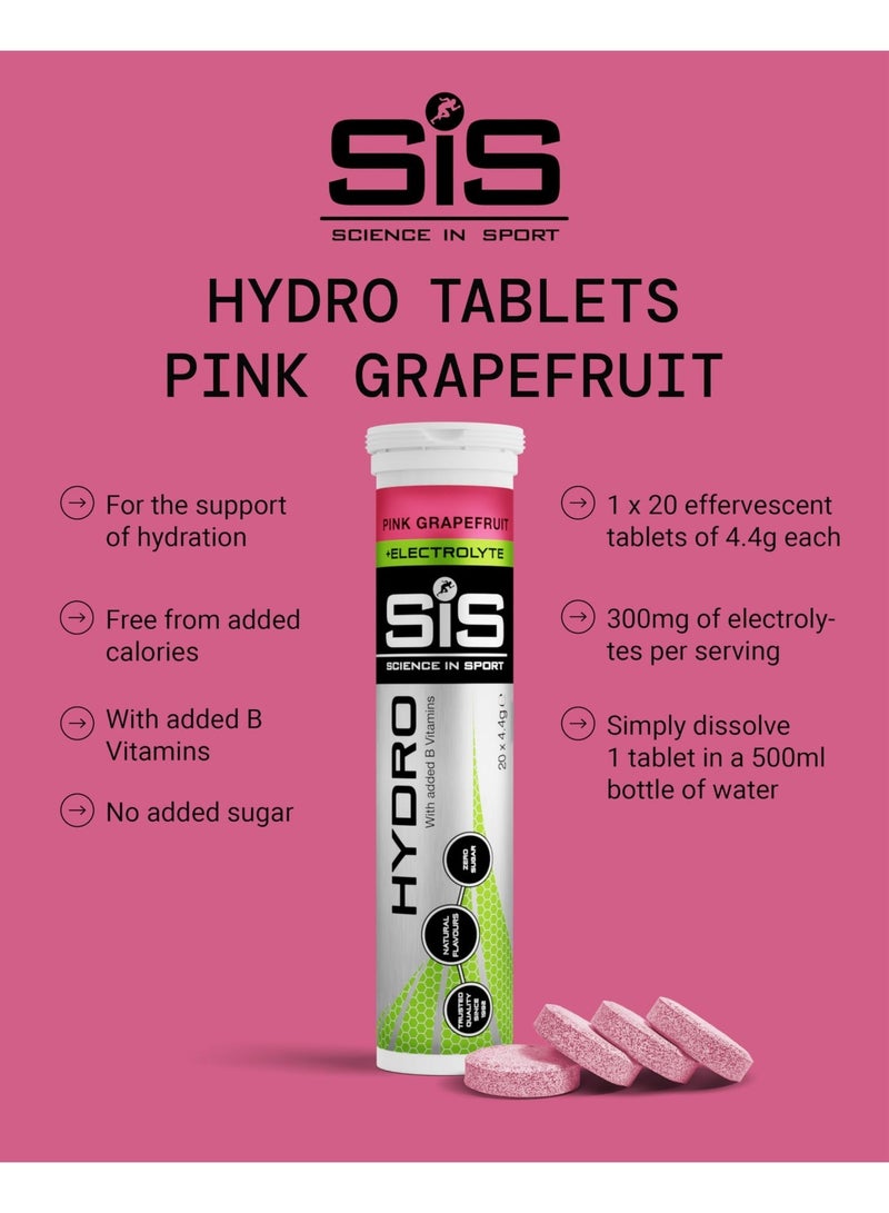 SIS Hydro Electrolyte Tablets | Sugar Free Hydration Tablets | Essential Electrolytes to Reduce Fatigue & Aid Rehydration | Gluten Free | Pink Grapefruit Flavour | 20 Servings | 1 Pack | 20 x 4.5g - Image 3