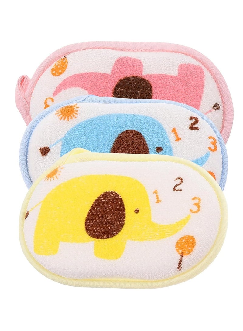 Oasisgalore 3pcs Baby Bath Sponges Set: Bath Cushion and Cartoon Bath Brush for Kids, Ideal for Body Wash. - Image 1
