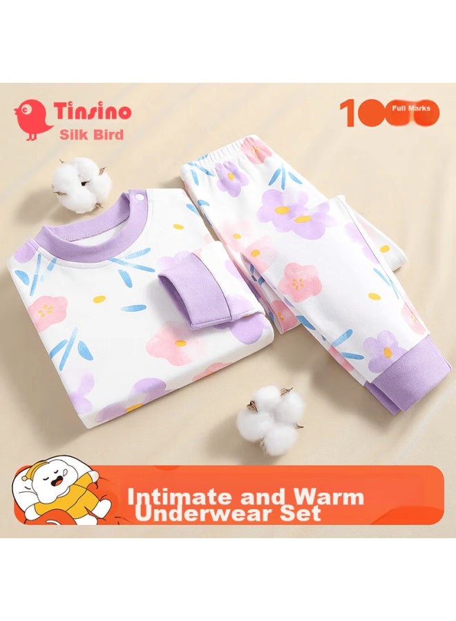 Tinsino Children's Pajamas, Boys And Girls Underwear Set, Cotton Sleepwear For Young Kids, Home Wear, Children's Clothing, Pink Little Pig And Bear Desig - Image 1