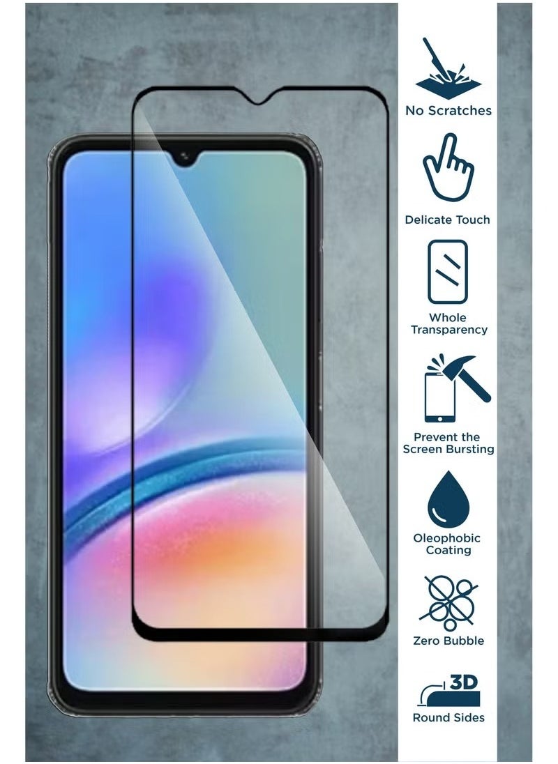 2in1 Pack Ultra Clear Flexible Shockproof Silicone Case Cover With Raised Edge Bumps Protection and Tempered Glass Screen Protector fer Samsung Galaxy A16