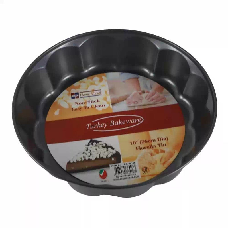 Home Maker AVCI Non-Stick Easy to Clean Round-Fiorella Tin Shape Cake Pan-26cm - Image 1