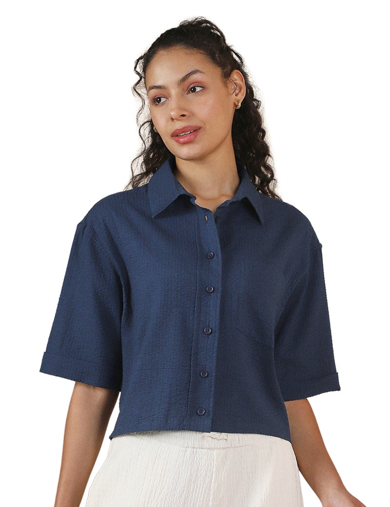 fyltr Women's Crop Top - Textured Top | 100% Cotton | Soft & Comfortable | Tops for Women | Shirts for Women - Image 1
