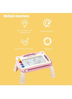 MileMelo Children's Magnetic Board, Colorful Magnetic Drawing Tablet, Erasable Magnetic Pad with Sturdy Legs Montessori Toys 3+ Years, Educational Toys for Kids Birthday Gifts Pink  - Image 5