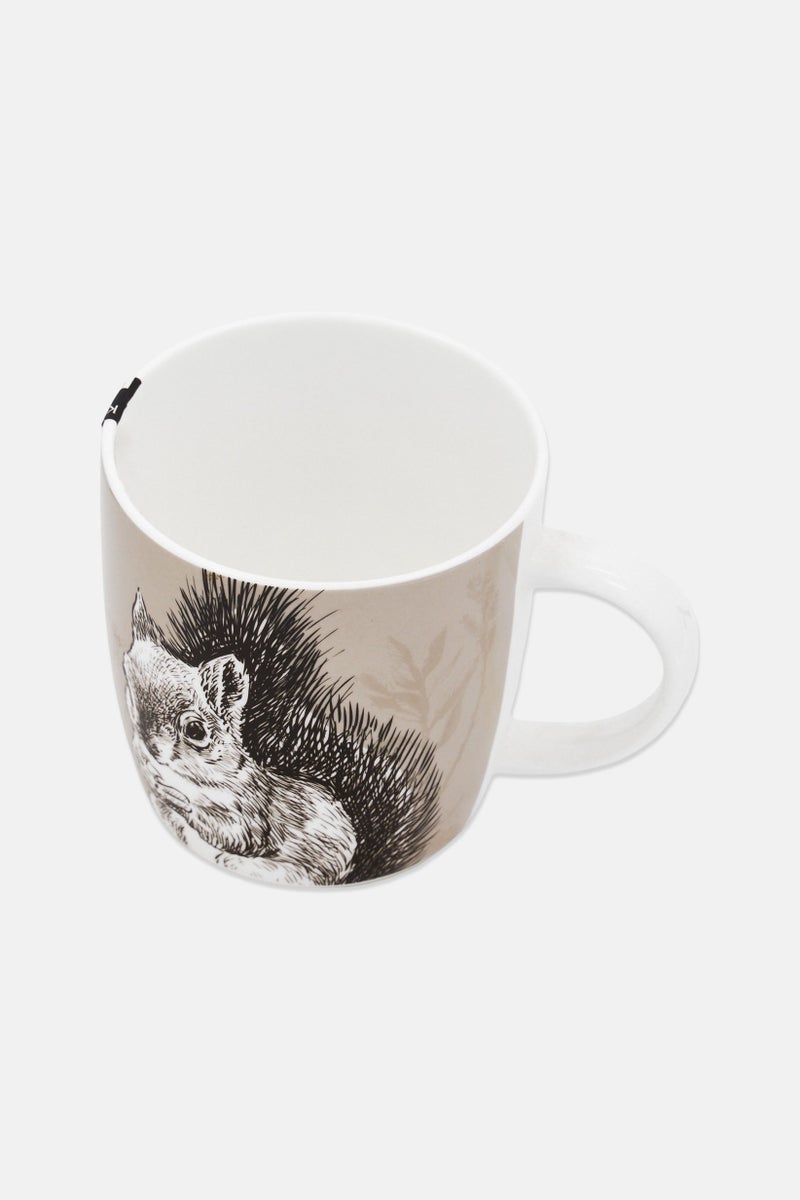 KitchenCraft Graphic Print Porcelain Coffee Mug, Grey - Image 2