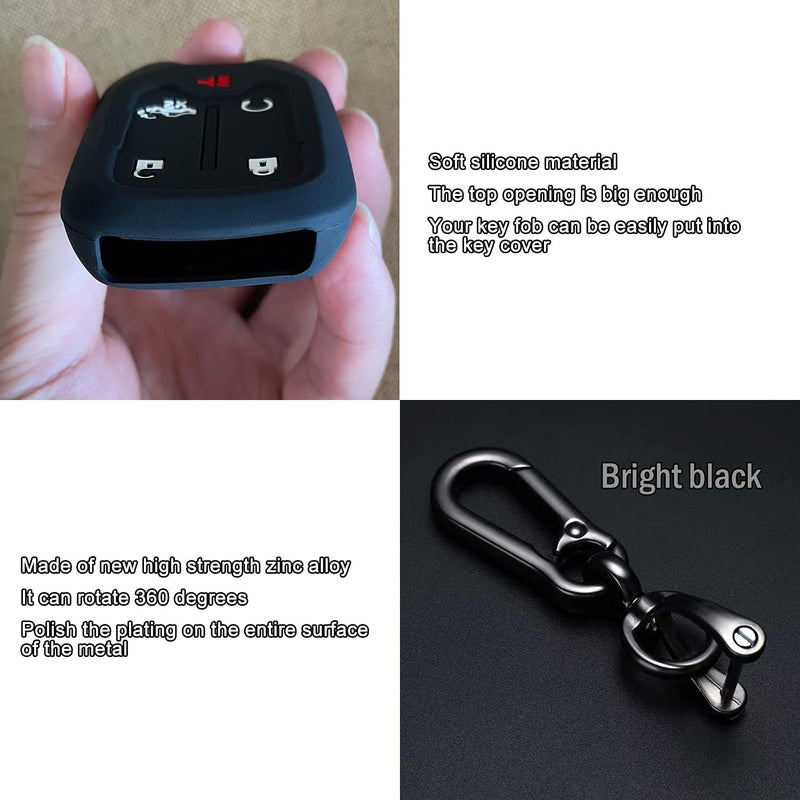 TANDRIVE 2PCS Silicone Smart Key Fob Case Cover for Chevy Silverado and GMC Sierra - Image 5