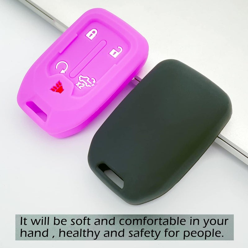 TANDRIVE 2PCS Silicone Smart Key Fob Case Cover for Chevy Silverado and GMC Sierra - Image 4