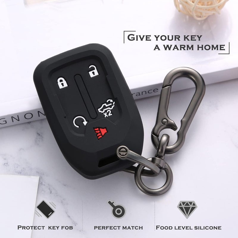 TANDRIVE 2PCS Silicone Smart Key Fob Case Cover for Chevy Silverado and GMC Sierra - Image 3