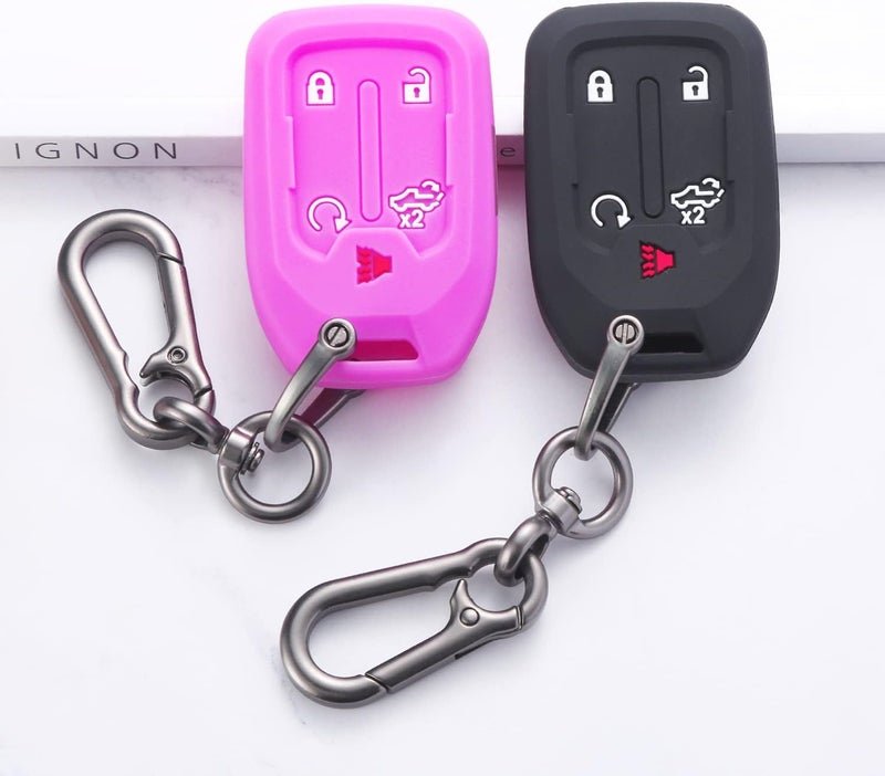TANDRIVE 2PCS Silicone Smart Key Fob Case Cover for Chevy Silverado and GMC Sierra - Image 1