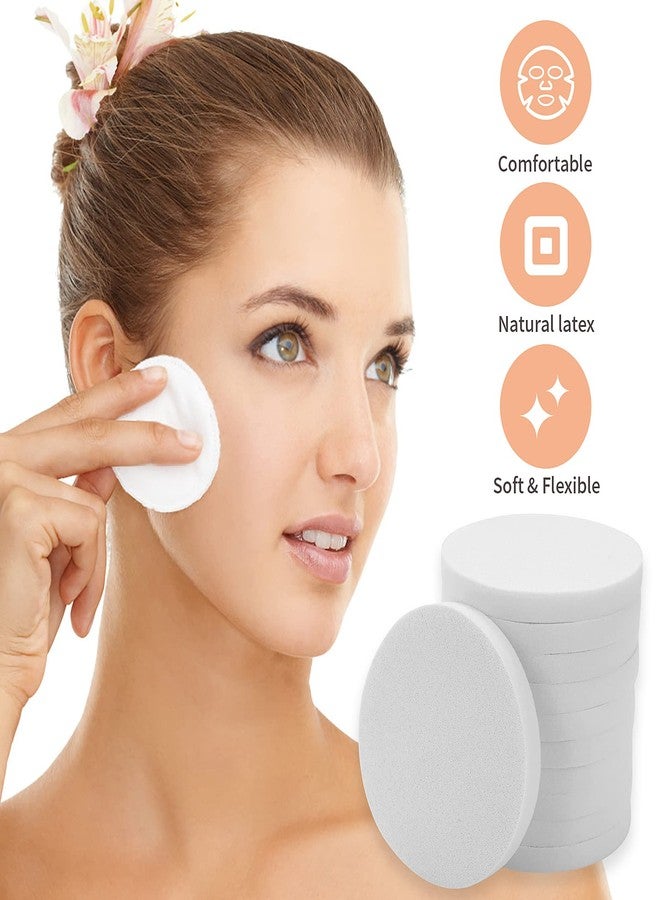 Molain Round Sponge Puff Set 12 Pieces 2.2 Inch White Facial Powder Blender Puffs Foam Sponges Applicator For Liquid Foundation Makeup Cosmetic, Facial Cleanser - Image 5