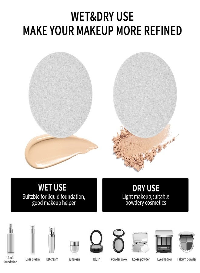 Molain Round Sponge Puff Set 12 Pieces 2.2 Inch White Facial Powder Blender Puffs Foam Sponges Applicator For Liquid Foundation Makeup Cosmetic, Facial Cleanser - Image 4