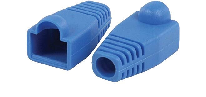 RIVER FOX ® Cat5E Cat6 Rj45 Plugs Ethernet Network Cable Strain Relief Socket Boots Caps RJ-45 Connector Silicone Cap (Blue) (Pack of 50) - Image 2