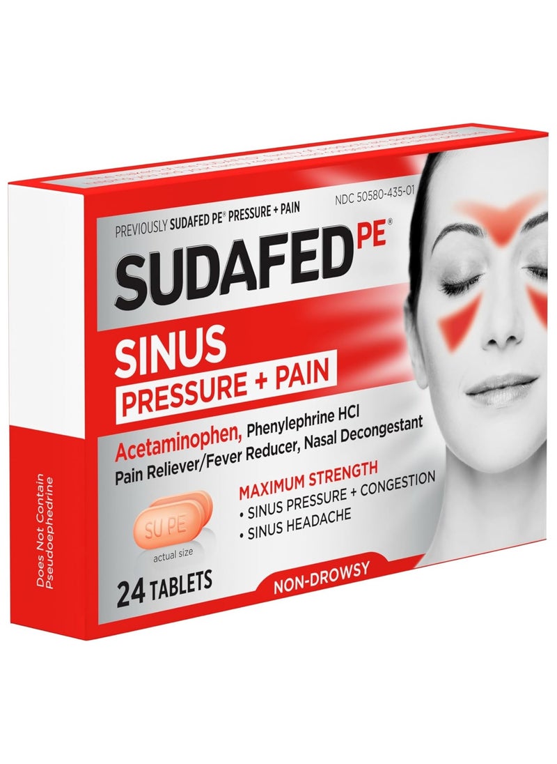 Sudafed - Sinus Pressure + Pain Non-Drowsy 24 Tablets - Image 1