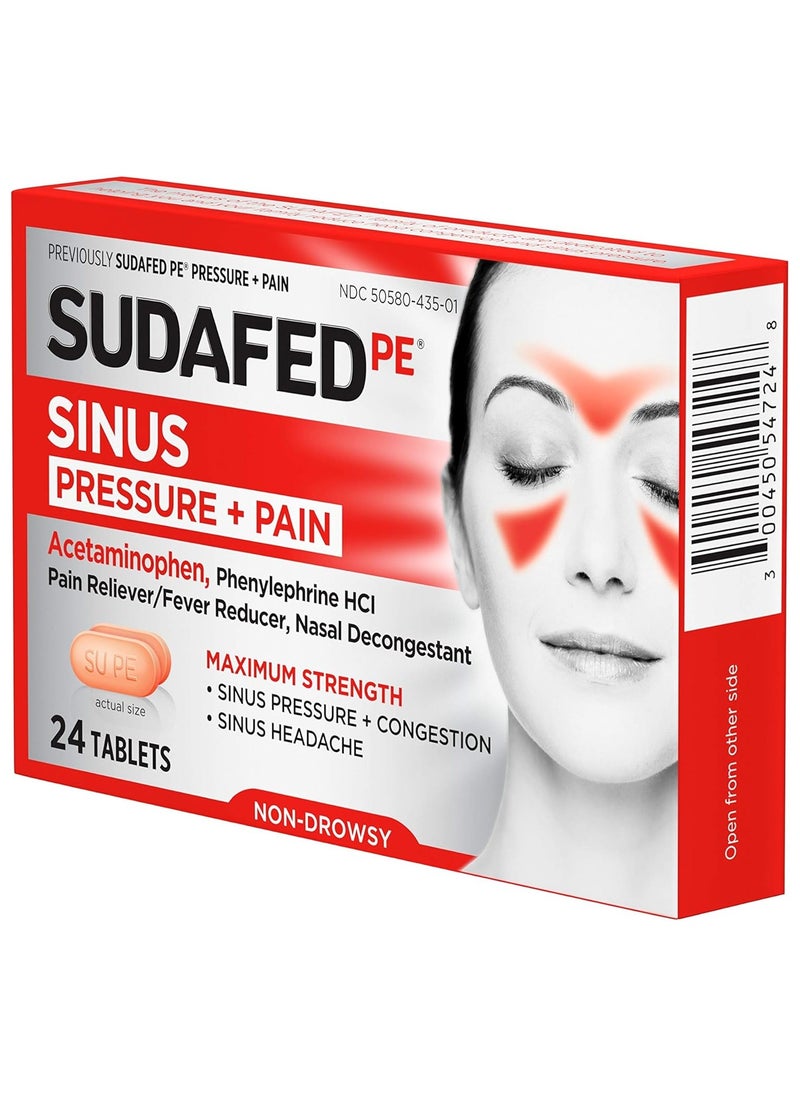 Sudafed - Sinus Pressure + Pain Non-Drowsy 24 Tablets - Image 1