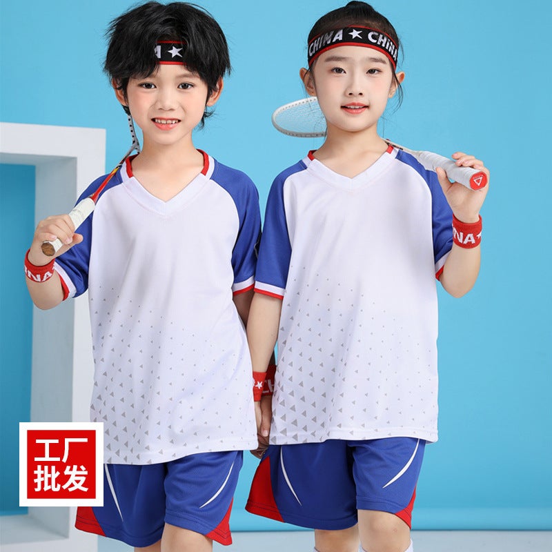 Primary School Students' Football Team Uniforms, Short-Sleeved Uniforms, Children'S Badminton Uniforms, Volleyball Uniforms, Soldier Uniforms, Jerseys With Printed Quick-Drying - Image 5