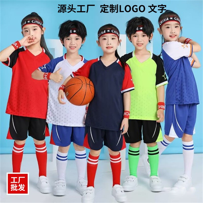Primary School Students' Football Team Uniforms, Short-Sleeved Uniforms, Children'S Badminton Uniforms, Volleyball Uniforms, Soldier Uniforms, Jerseys With Printed Quick-Drying - Image 2