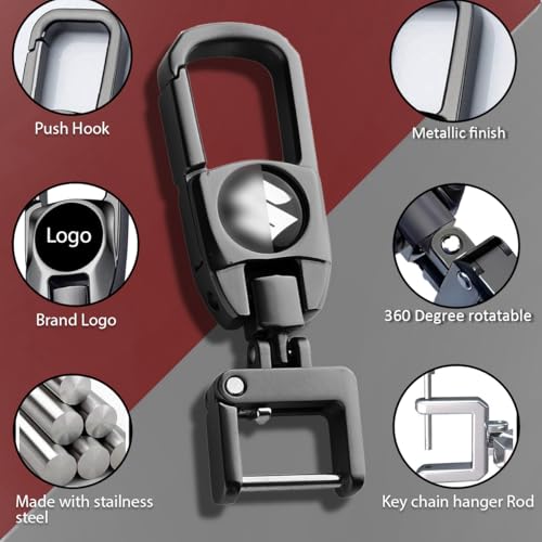 Contacts Heavy Duty Stainless Steel Key Chain Compatible For Swift Dzire Brezza Fronx Invicto Jimmy Grand Vitara Xl6 Baleno Suzuki, Black - Image 3