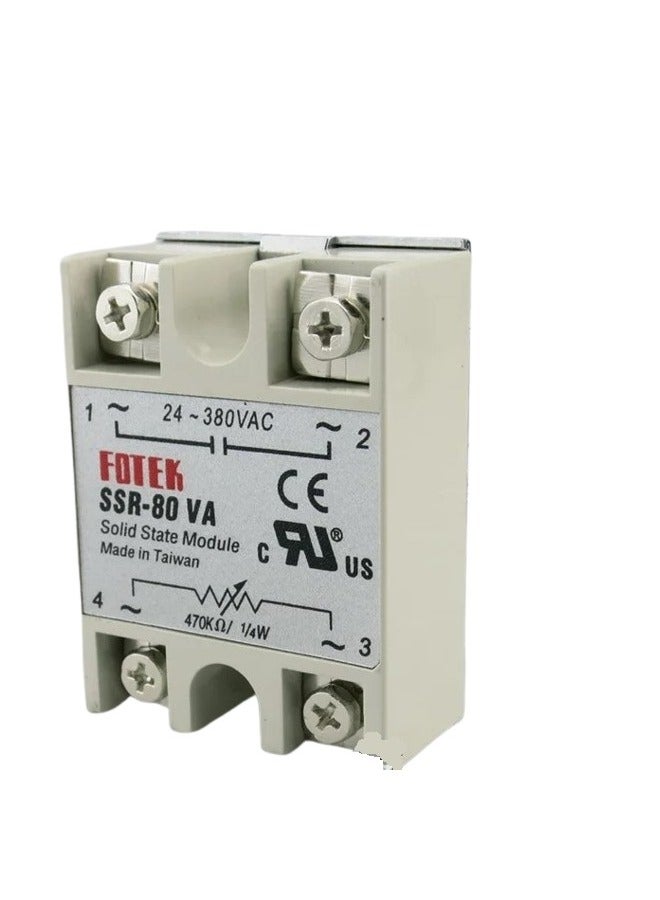 Generic Solid State Relay, Voltage Regulation Resistance Regulation Solid State Regulator 80A SSR 24‑380VAC for Control Application 