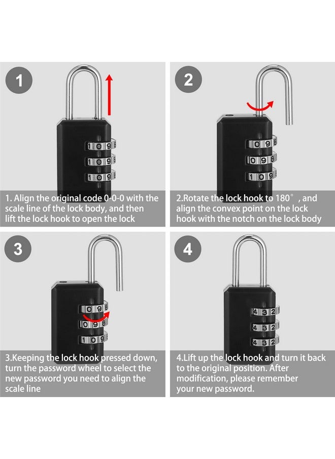 Junkin - Notary Bag And Lock Fingerprint Ink Pad Kit Black Waterproof Notary Bag Notary Public Locking Bag Security Bag 2 Thumbprint Ink Pads Notary Supplies Kit Metal Combination Lock(4 Pack) - Image 1