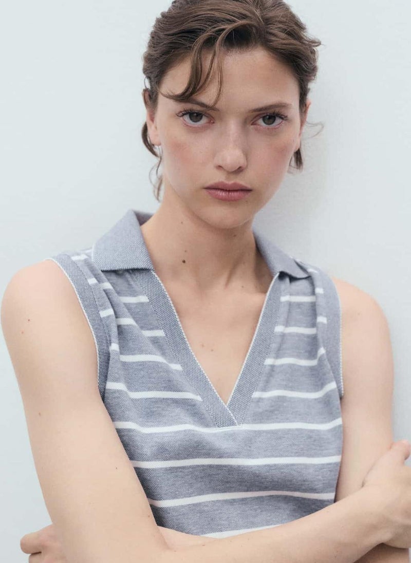 MANGO Striped Sleeveless Dress  - Image 3