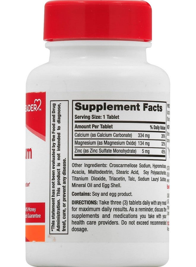 LEADER Calcium, Magnesium, ZINC. 100CT Pack of 1 - Image 2