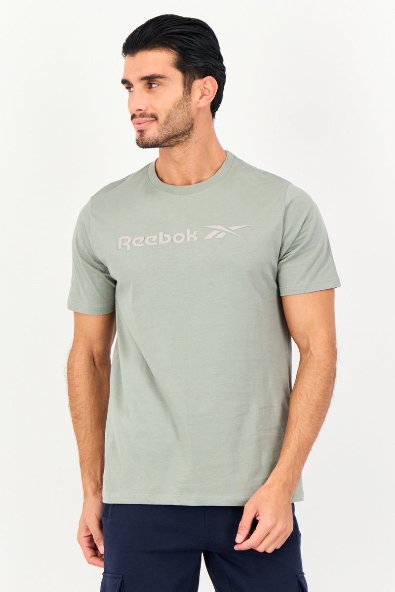 Reebok Men Sportswear Fit Short Sleeve Outdoor T-Shirt, Sage Green - Image 1