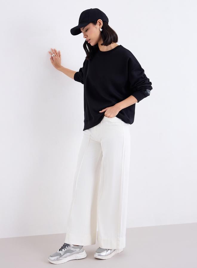 Styli Women Oversized Sweatshirt with Badge Detail - Image 2