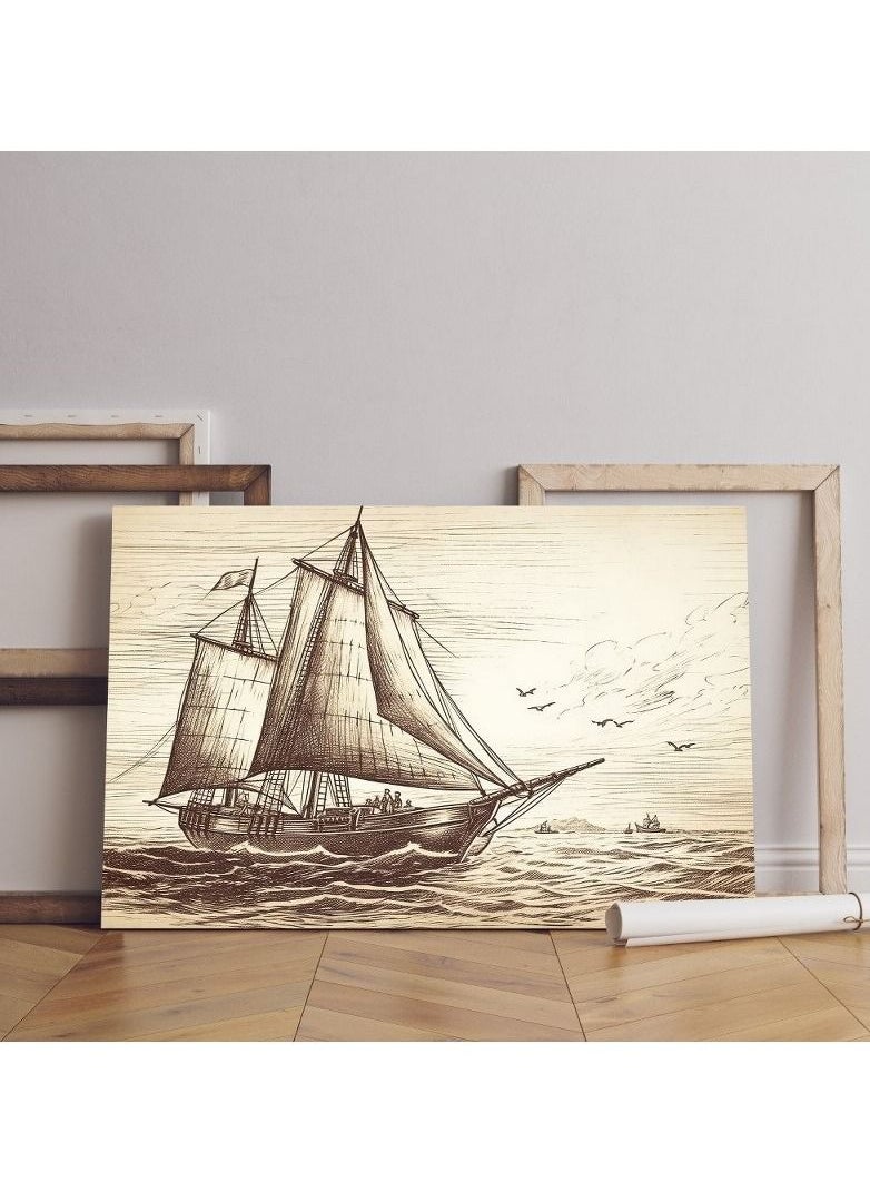 Home Gallery home gallery drawing-sketch-vintage-ship-sailboat-generative Printed canvas wall art 
