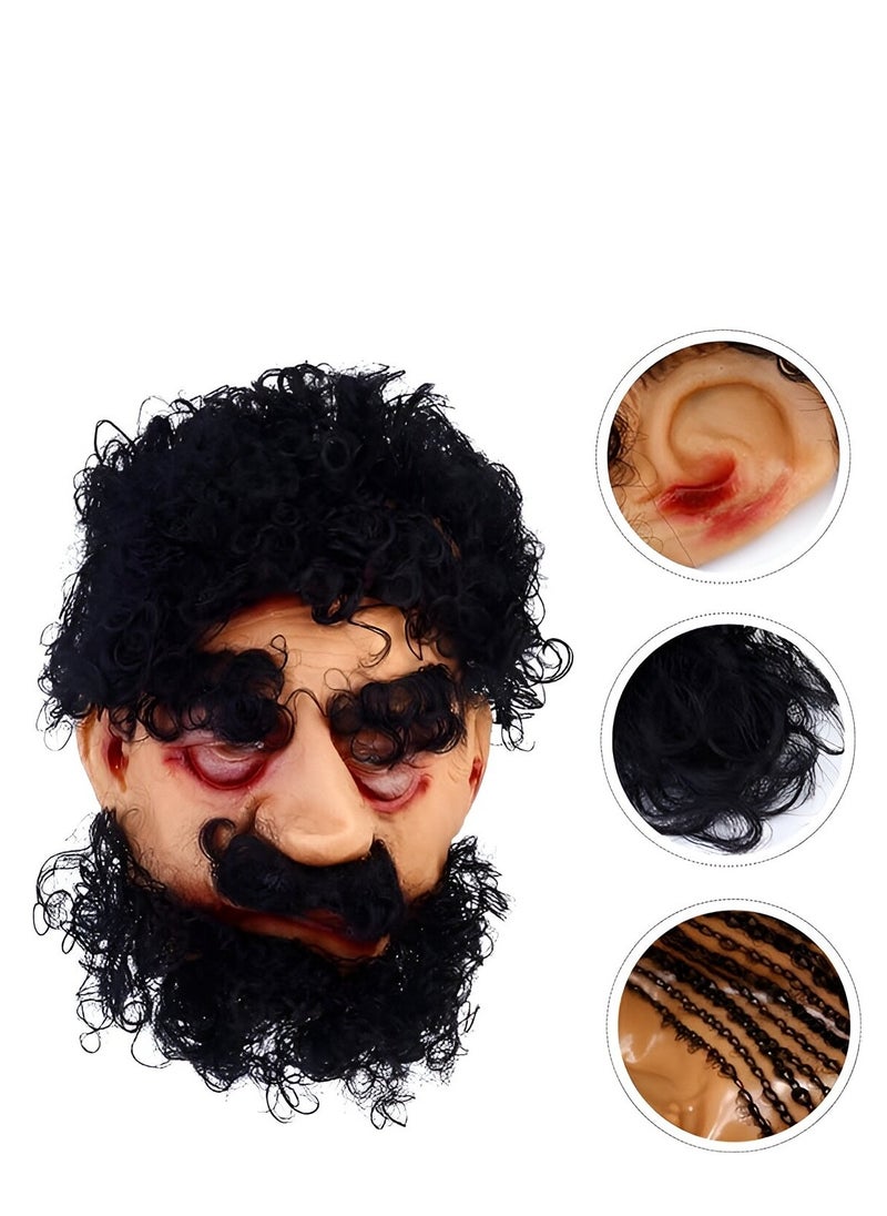 Rally - Latex Beard Face Mask Realistic Mask for Masquerade Parties Cosplay - Image 1