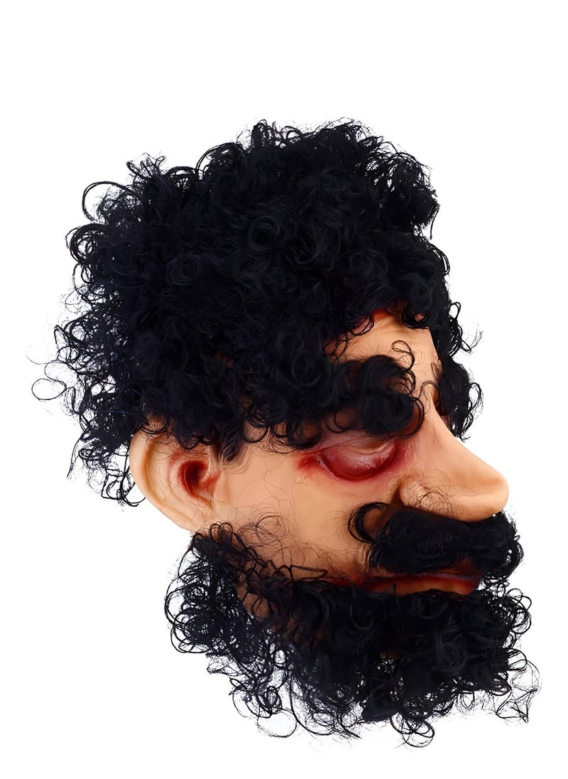 Rally - Latex Beard Face Mask Realistic Mask for Masquerade Parties Cosplay - Image 1