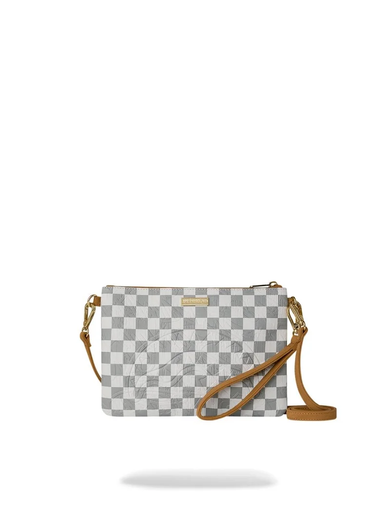 سبراي جراوند GRAFF EMBOSSED CREAM CHECK CROSSOVER CLUTCH