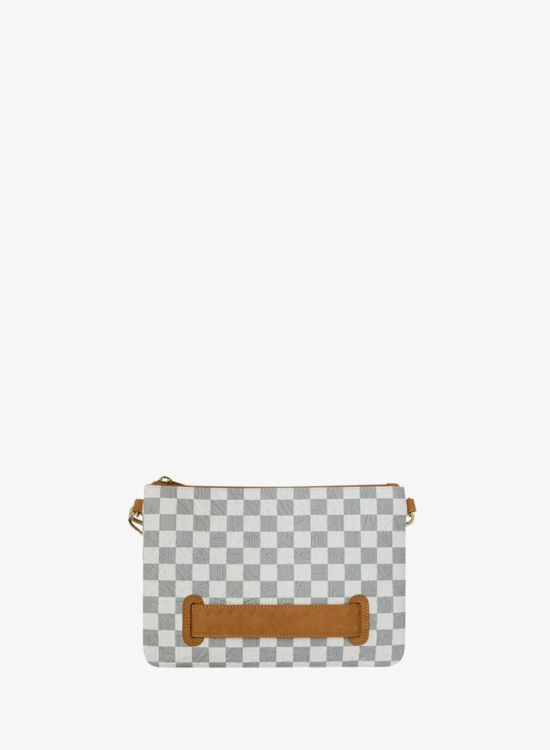 Sprayground  GRAFF EMBOSSED CREAM CHECK CROSSOVER CLUTCH for Men | Best Price UAE