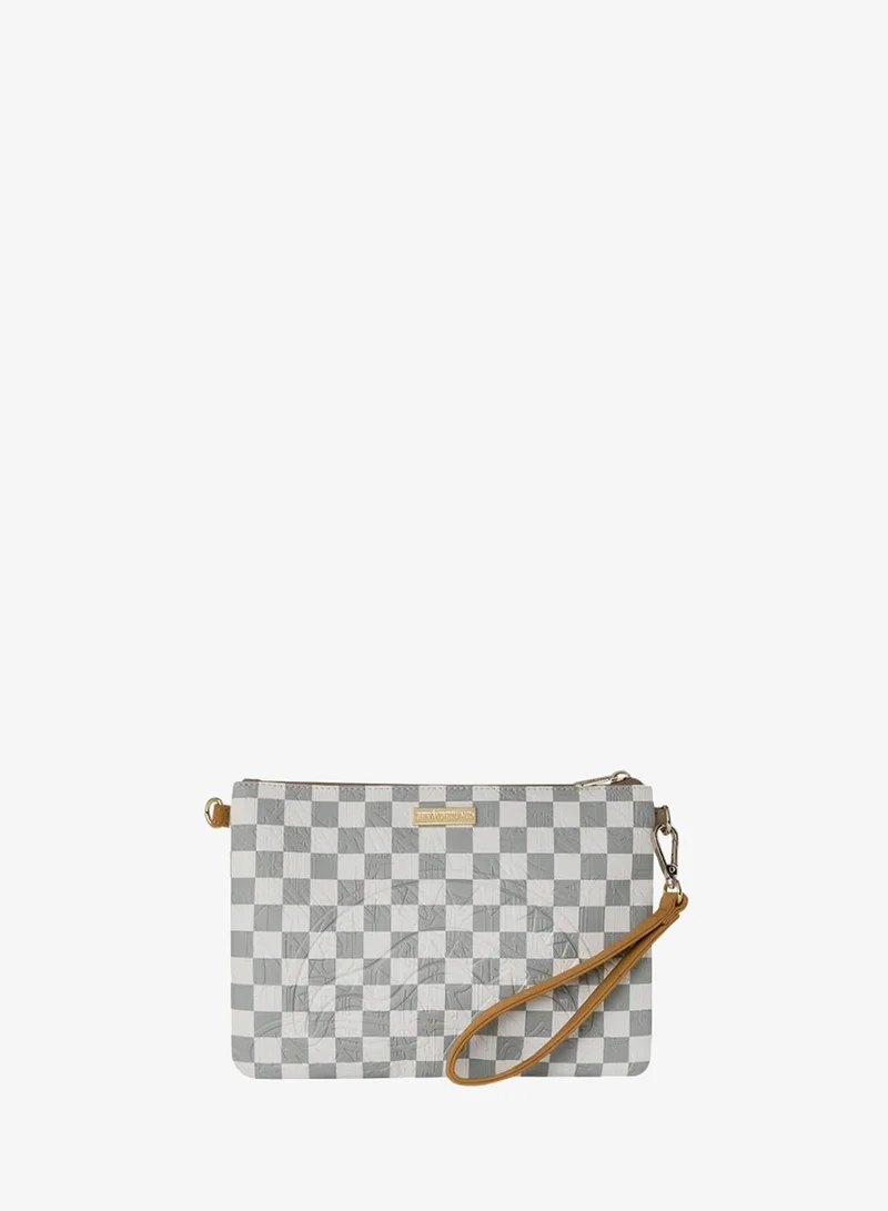 Sprayground  GRAFF EMBOSSED CREAM CHECK CROSSOVER CLUTCH for Men | Best Price UAE