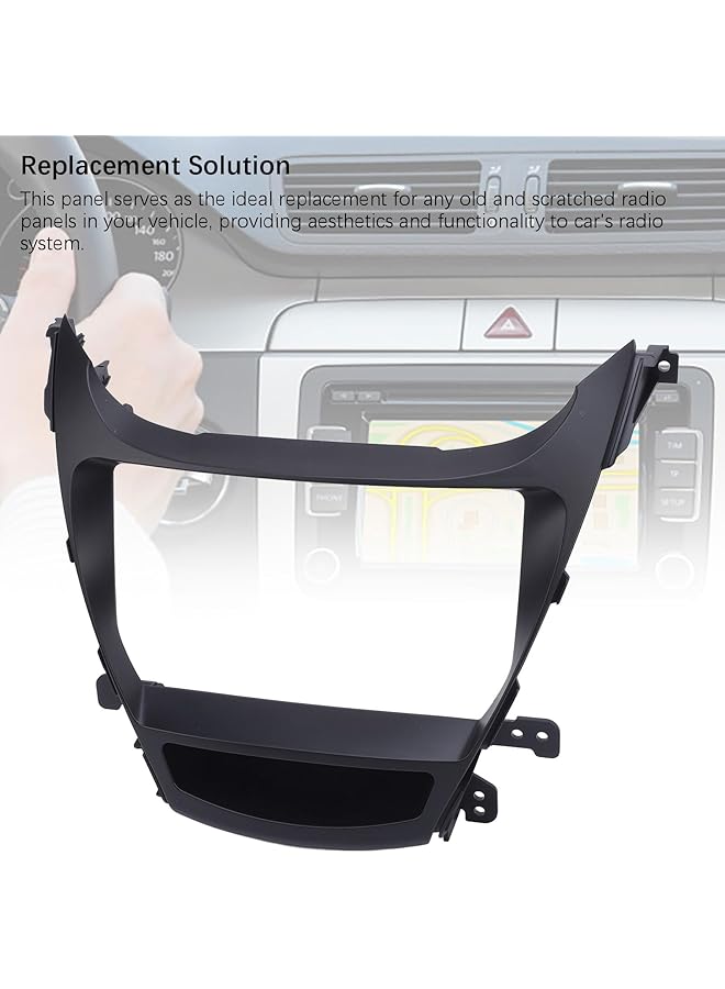 Jiawu 9 Inch Car Radio Stereo Fascia Frame Panel Trim Bezel, Car Radio Stereo Fascia Panel Trim For Elantra 2015 2016, Dash Mounting Frame (With Wire Harness) - Image 3