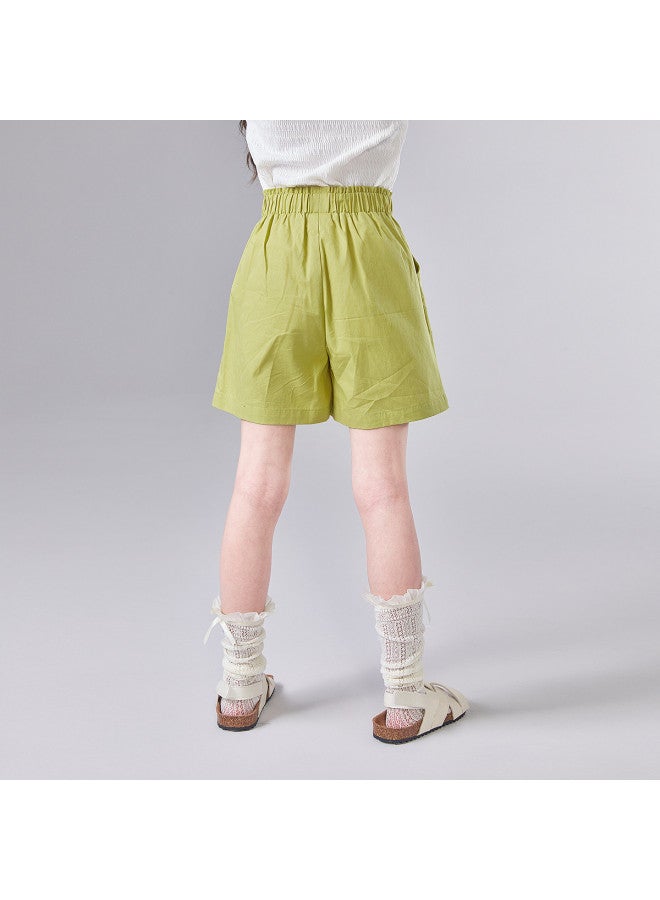 DEESHA Sweet Floral Waistband Outerwear Shorts】girls' Size 25 Summer/fall Mid-older Kids' Casual Pants - Image 3