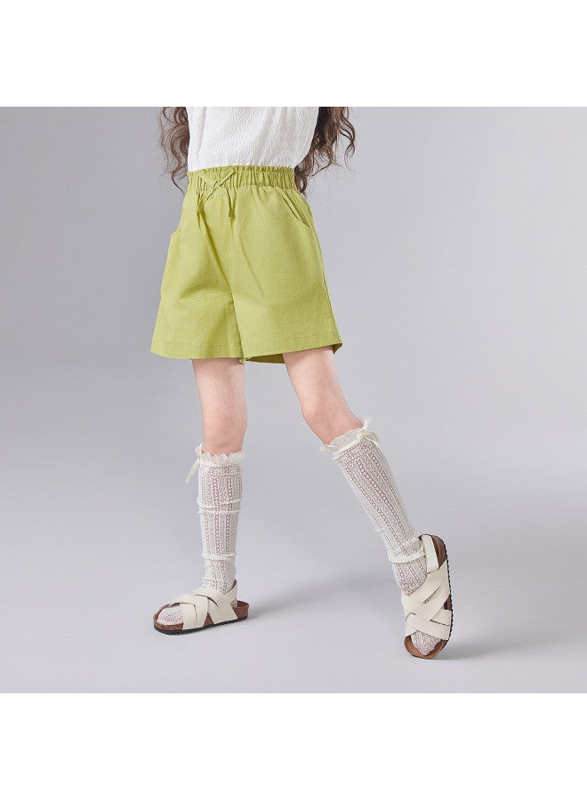 DEESHA Sweet Floral Waistband Outerwear Shorts】girls' Size 25 Summer/fall Mid-older Kids' Casual Pants - Image 2