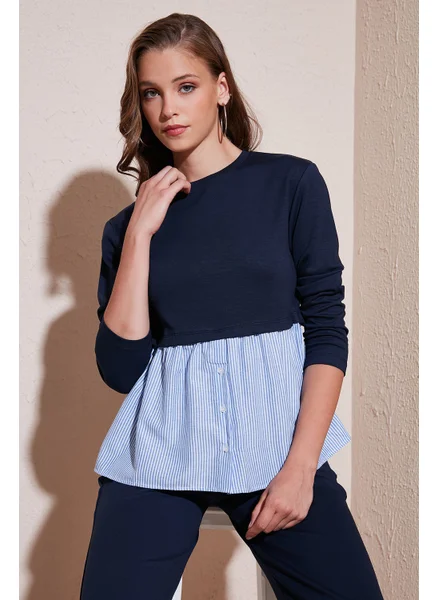 ليلا Crew Neck Shirt Oversize Fit Oysho Fabric Sweat Women's Sweat 5865880
