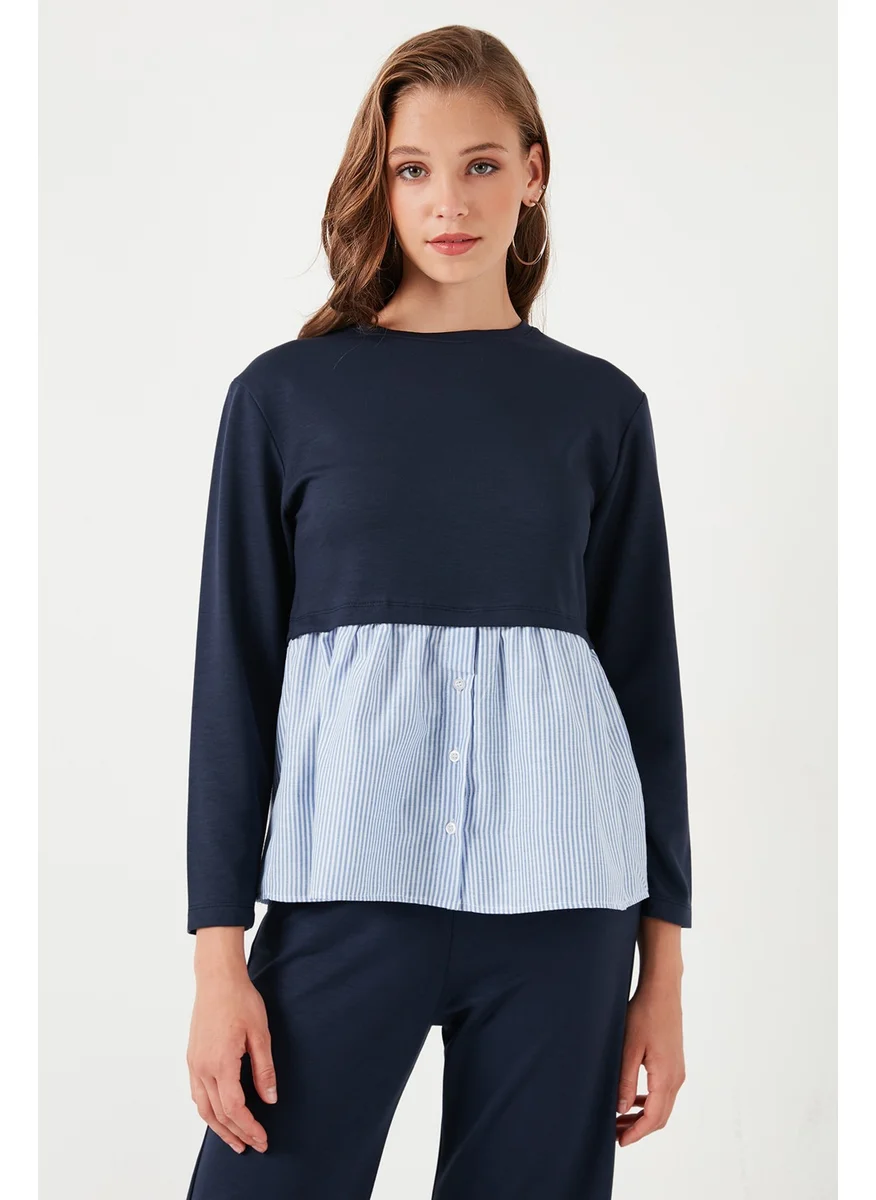 ليلا Crew Neck Shirt Oversize Fit Oysho Fabric Sweat Women's Sweat 5865880