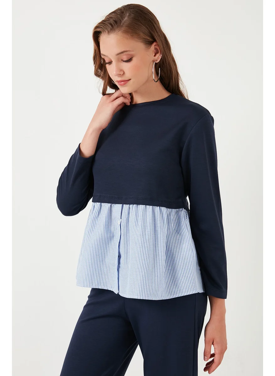 ليلا Crew Neck Shirt Oversize Fit Oysho Fabric Sweat Women's Sweat 5865880