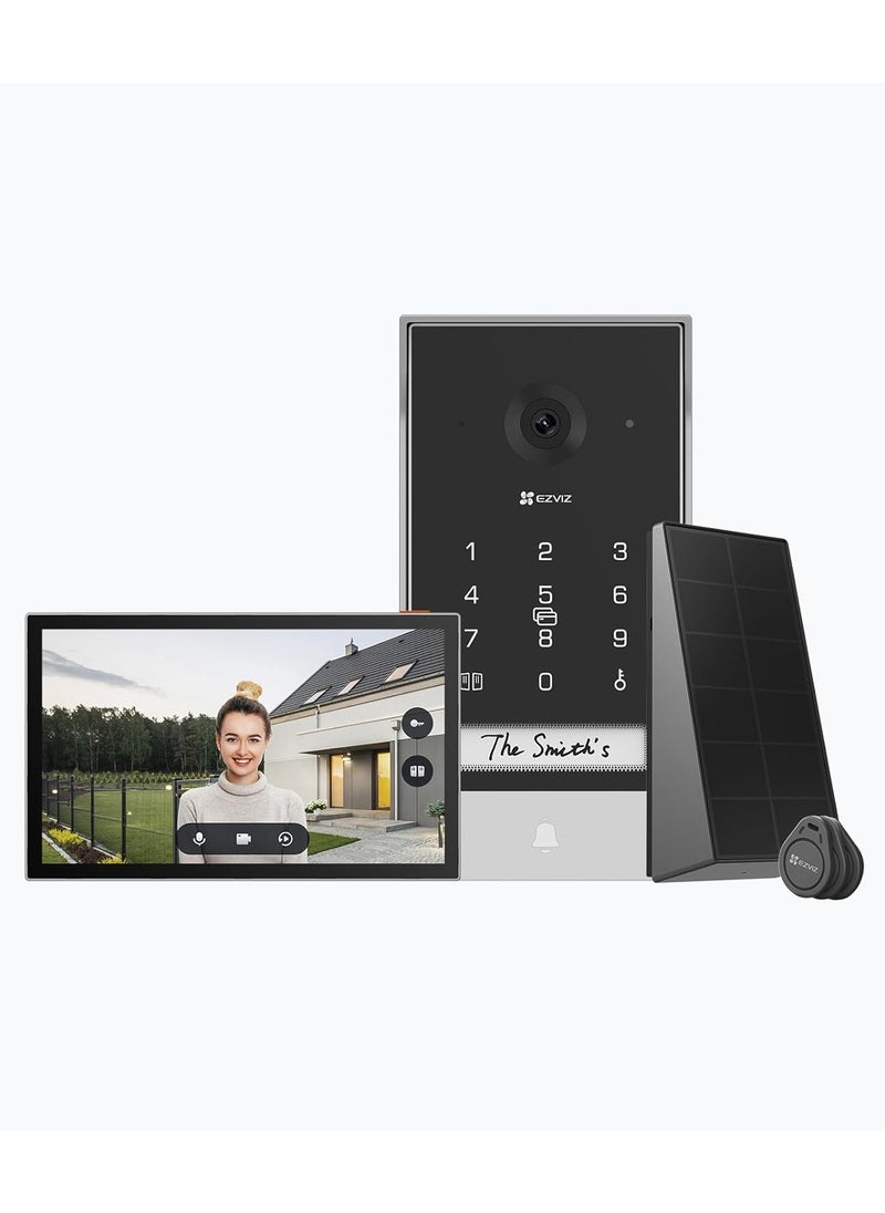 EZVIZ Battery Video Door Intercom with Solar Panel, 2K Intercom with Camera, 7 Inch Colour Touch Screen and 2-Way Audio, Dual Band, Door Intercom Supports Password, HaLow Connection, EP7  - Image 1