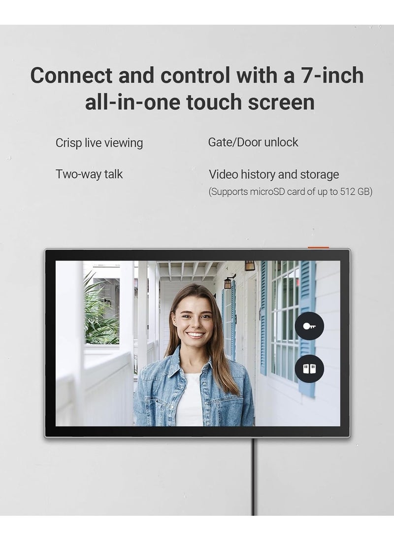 EZVIZ Battery Video Door Intercom with Solar Panel, 2K Intercom with Camera, 7 Inch Colour Touch Screen and 2-Way Audio, Dual Band, Door Intercom Supports Password, HaLow Connection, EP7  - Image 5