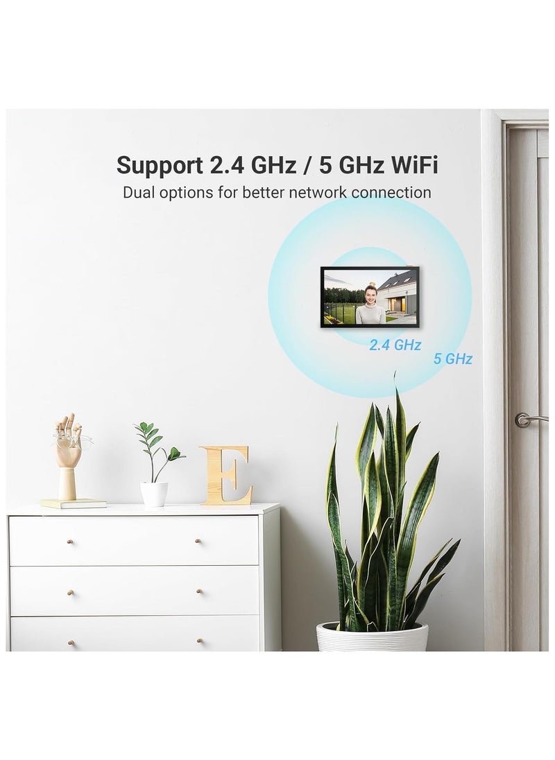 Battery Video Door Intercom with Solar Panel, 2K Intercom with Camera, 7 Inch Colour Touch Screen and 2-Way Audio, Dual Band, Door Intercom Supports Password, HaLow Connection, EP7