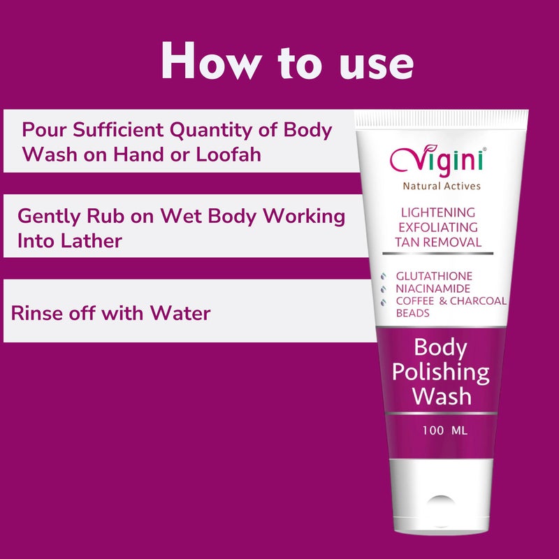 Vigini فغيني مقشر للبقع الداكنة للبشرة الباهتة إزالة تان غلوتاثيون مقشر قهوة غسول الجسم وكريم مرطب لتفتيح البشرة بفيتامين C وحمض كوجيك 1% للرجال والنساء 150 مل - Image 5