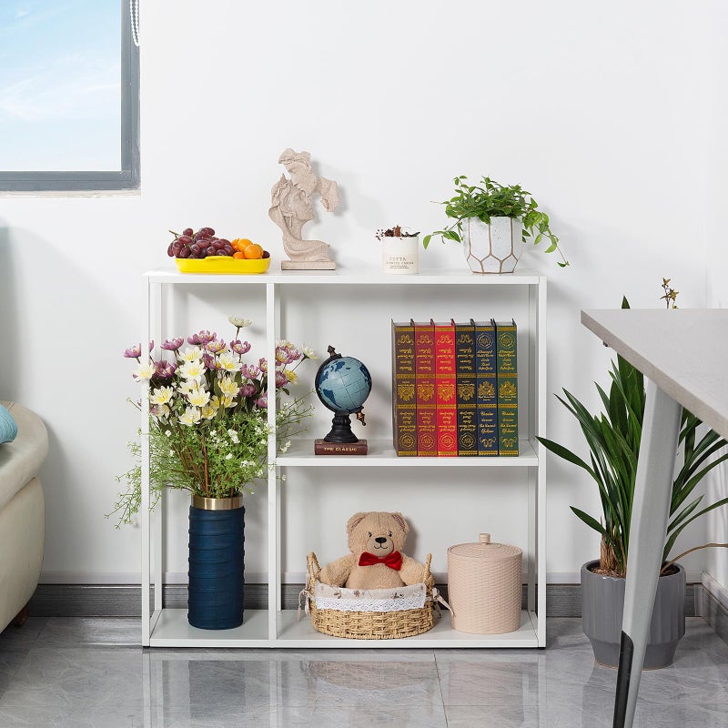 HDANI Console Table, Narrow Entryway Table, 3 Tier Metal Hallway Table, 9.8''Dx31.5''Wx29.7''H(White) - Image 4