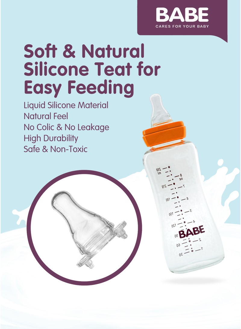 BABE - Baby Premium Glass BPA Free Feeding Bottle, 8oz / 250ml - Image 5