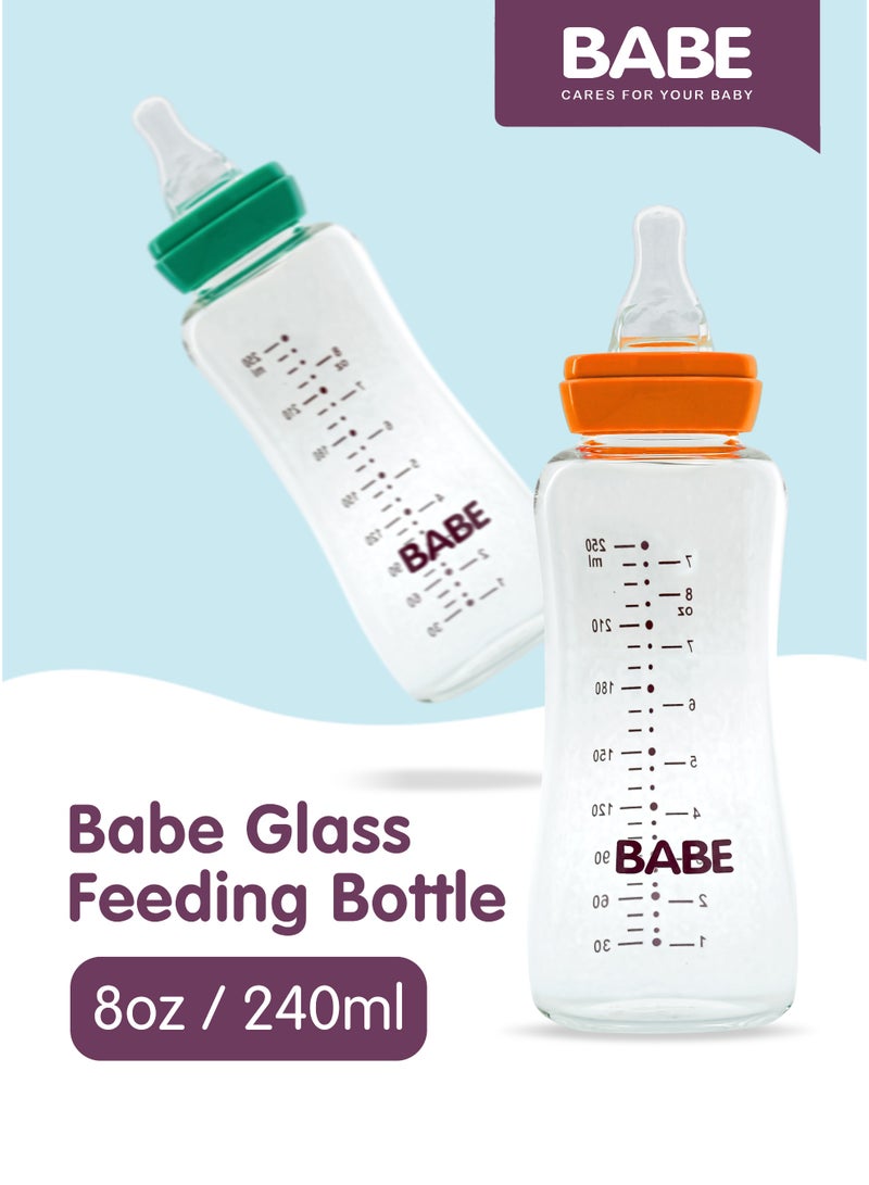 BABE - Baby Premium Glass BPA Free Feeding Bottle, 8oz / 250ml - Image 4