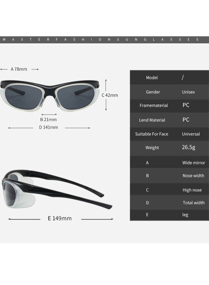 TOMSHOO Outdoor sports UV protection sunglasses sunglasses Y2k polarized bicycle safety sports sunglasses, baseball golf wind protection goggles - Image 5