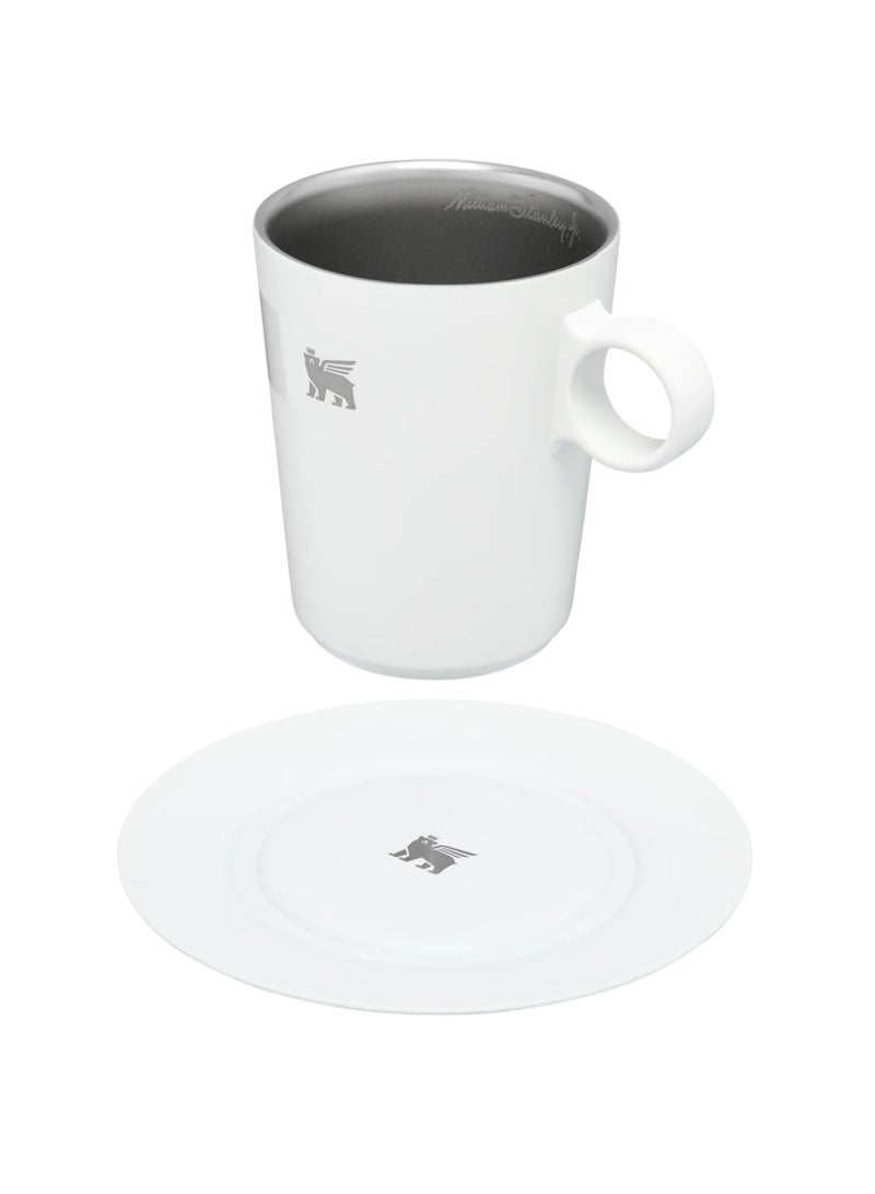 Stanley The DayBreak Café Latte Cup & Stillness Saucer- White  - Image 2