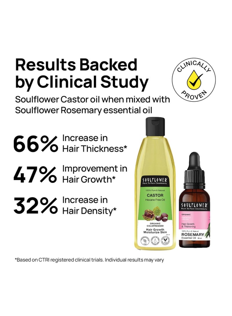 Soulflower Organic Castor Hair Oil 225ml | Cold-Pressed & Clinically Proven for Hair Growth | Stronger Hair, Skin Hydration & Nail Care | 100% Pure & Natural | No Mineral Oil or Parabens - Image 2