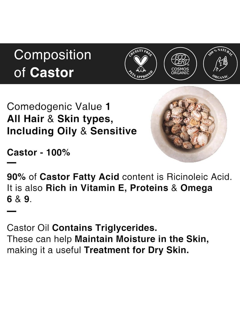 Soulflower Organic Castor Hair Oil 225ml | Cold-Pressed & Clinically Proven for Hair Growth | Stronger Hair, Skin Hydration & Nail Care | 100% Pure & Natural | No Mineral Oil or Parabens - Image 3